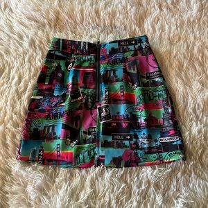 Dollskill pleated cyber print skirt.